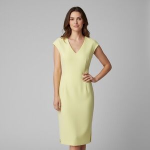 Narciso Rodriguez Bond Crepe Sheath Dress Citrus Yellow Size 40 (US 4/6)